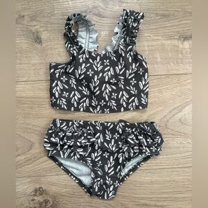 Carter's Black and White Leaf Print Swim Set